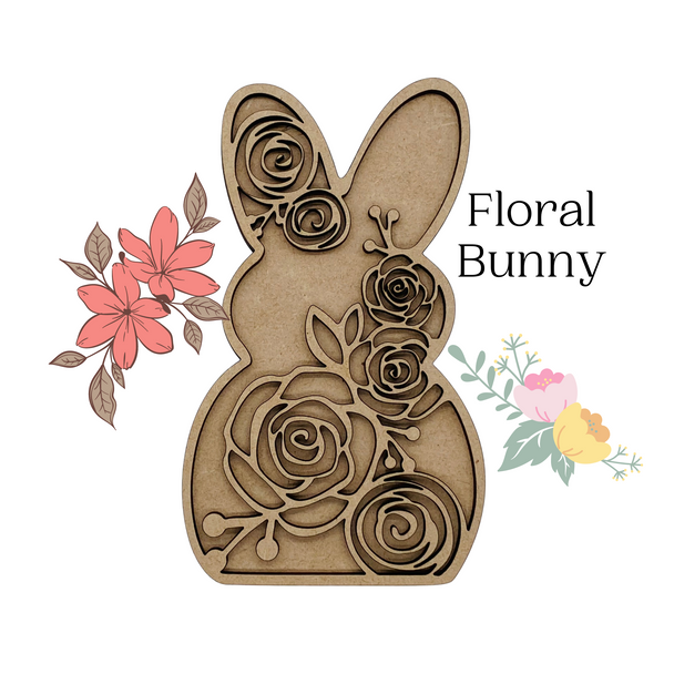Layered Easter Floral Bunny