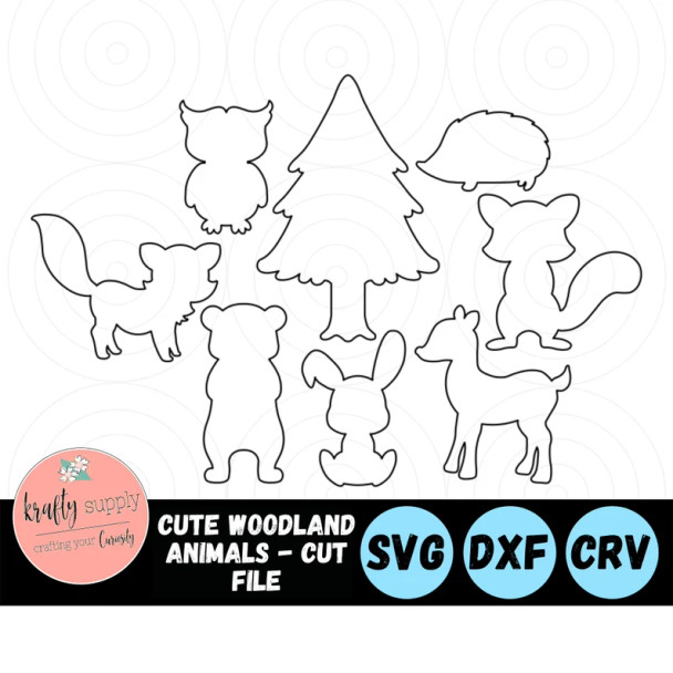 Cute Woodland Animals | Set of 8 | Deer SVG Files | Bunny Cut Files | Bear Vector Files | Fox Cut File | Digital File | Forest Creatures