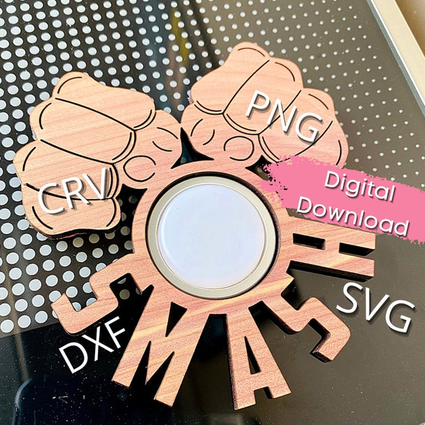 Glowforge Button Design Decor | Hulk Smash | Outline SVG Files | Cut Files | Vector Files | Glowforge | Laser Cutting | Digital Download