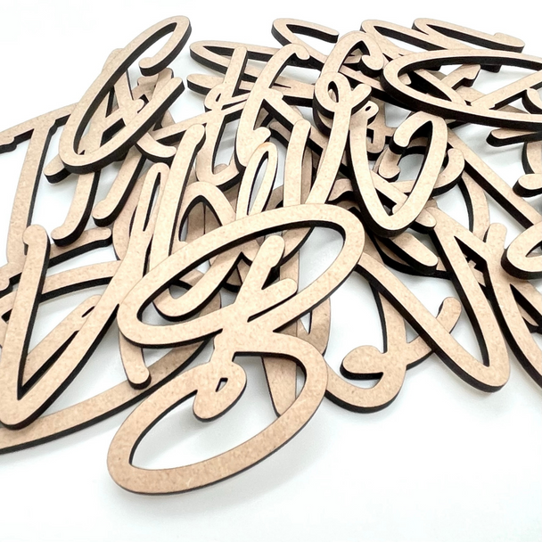 2" Sample Set | Purple Script MDF | Wood Craft Letters | Unfinished Letters | Arts & Crafts Supplies