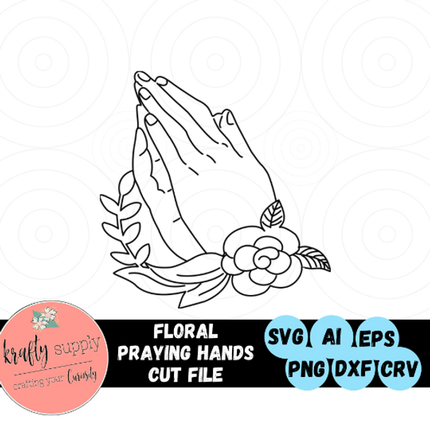 Inspirational SVG | Praying Hands Cut File | Religious Vinyl Cut File | Floral Praying Hands | Laser Cut File | Digital DownloadInspirational SVG | Praying Hands Cut File | Religious Vinyl Cut File | Floral Praying Hands | Laser Cut File