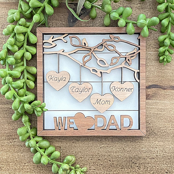 3-Layer Father's Day Wood Art Gift | Father's Day Gift | Personalize Father's Day Gift | Dad Birthday Gift | Grandpa Gifts