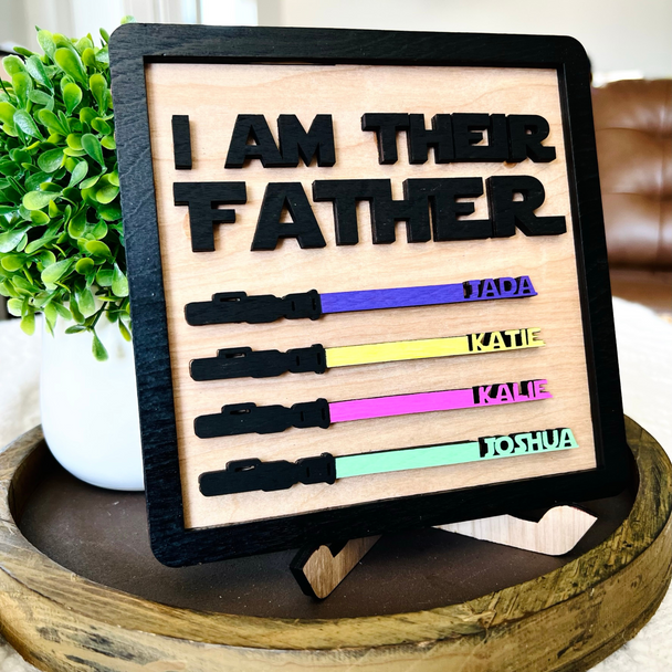 Light Saber Dad Plaque | Wooden Father's Day Gift | I Am Your Father Sign