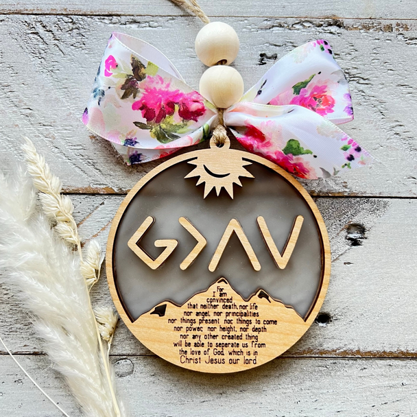 God is Greater Than the Highs and Lows Car Charm | Christian Car Charm | Layered Charm | Christian Bible Verse | Christian Ornament