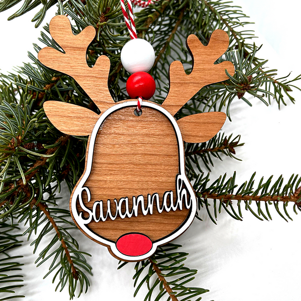 Reindeer Name Christmas Ornament