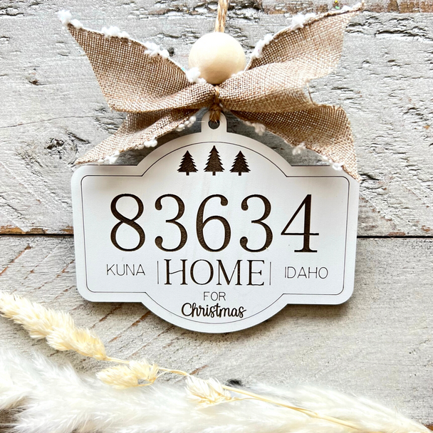 Zip Code Ornament | Home for the Holidays | First Christmas in New Home Ornament | House Warming |