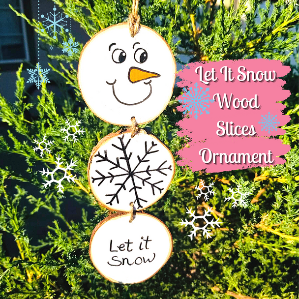 Hand Painted Snowman Ornament | Painted Wood Round Ornaments