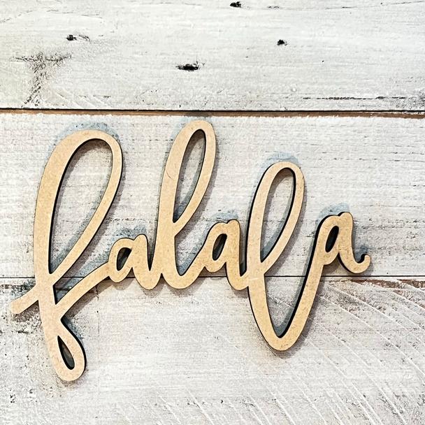 Falala Word Wood Cutout | Christmas Craft Words | Wood Letters | 3"- 11"