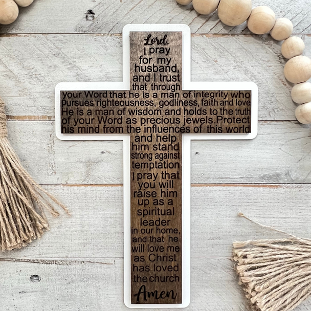 Prayer for Husband Cross | Wood Cross | Gifts for Husbands | Gifts for Him | Christian Husband