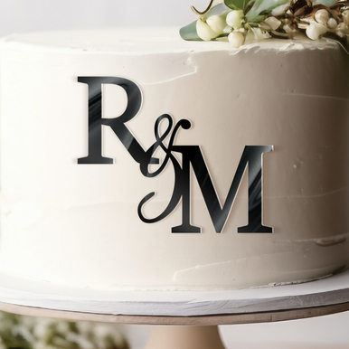 Cake Initals Sitka Side Cake Initials Cake Topper