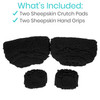 Vive Health Sheepskin Crutch Pads Black