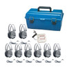 HamiltonBuhl Listening Center, 8 Station Jackbox with Volume, Deluxe Headphones with Carry Case