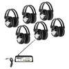 HamiltonBuhl Wireless Listening Center, 6 Station with Headphones and Bluetooth Transmitter, Multi Frequency