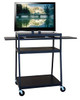 HamiltonBuhl Wide Body Flat Panel TV Cart with Two Side Pull-Out Shelves