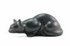 Pouncing Cat Urn Handcrafted of High Quality Brass - Slate
