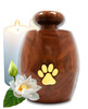 Lindia Artisans Beautiful Wooden Pet Urn Jar with Brass Paw Print (Small Size, Supports 15 lb Pet) - Rosewood Pet Cremation Urn - Perfect Memorial Pet Urns for Dog and Cat Ashes
