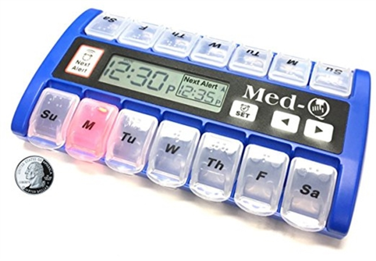 Electronic Pill Box With Flashing Medication Reminder - MedQ