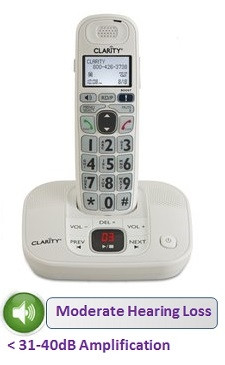 Amplified Cordless Big Button Telephone with Answering Machine for Mild
