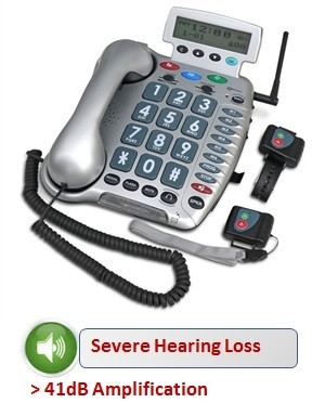 Extra Loud Amplified Corded Telephone with Emergency Connect for Severe
