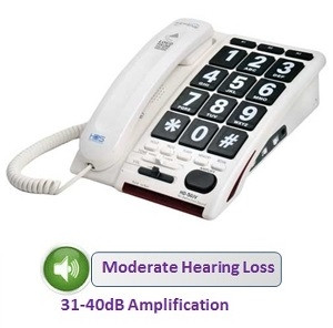 Jumbo Button Amplified Corded Telephone for Mild to Moderate Hearing