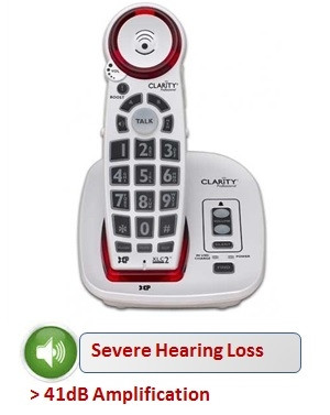 Amplified Big Button Cordless Telephone for Severe Hearing Loss
