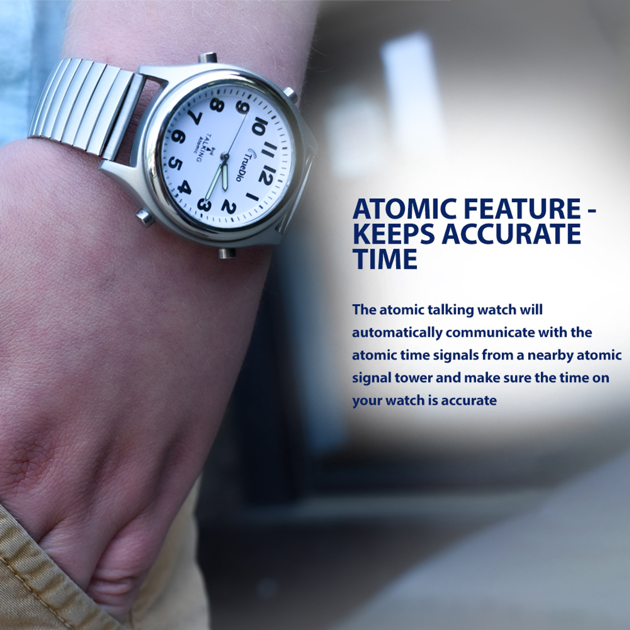 Atomic Talking Watch by Truedio Unisex Talking Wrist Watch for
