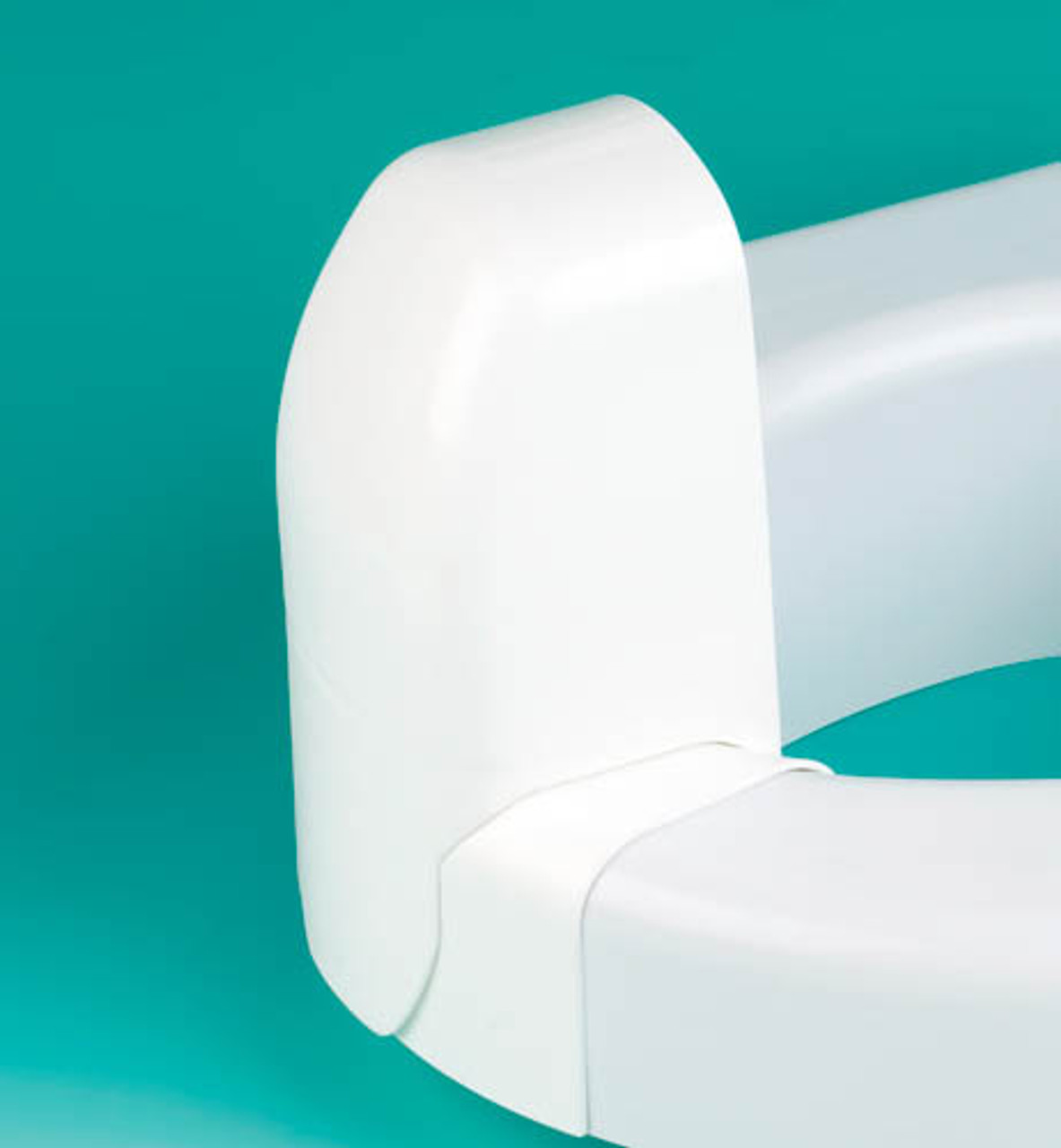 Elevated toilet seat with arms and lock-on bracket