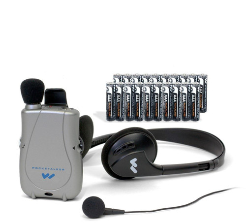 Williams Sound PockeTalker Ultra Duo Sound Amplifier with Headphone & Earbud, Year supply of batteries