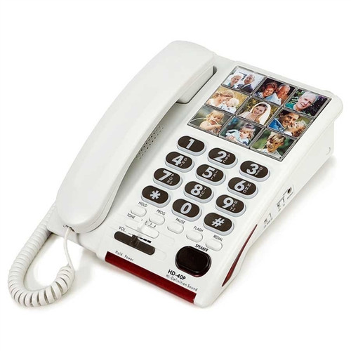 Amplified Corded Telephone with Photo Buttons for Mild Hearing Loss - Serene Innovations Model HD40P