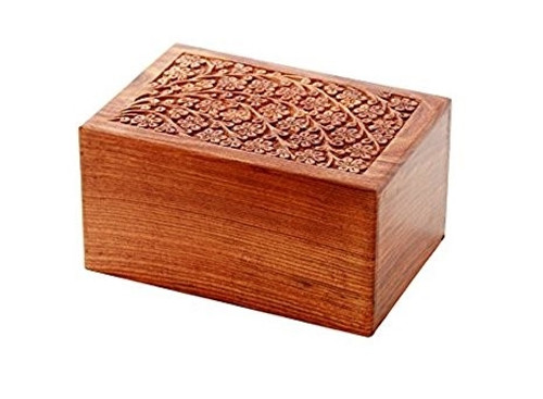 Hand Carved Rosewood Tree of Life Urn (Sizes Available)