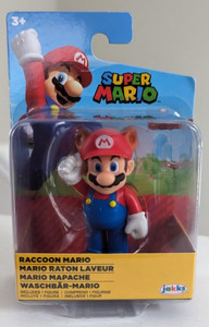 World of Nintendo Super Mario Raccoon Mario 2.5" Figure Card & Bubble Packaging