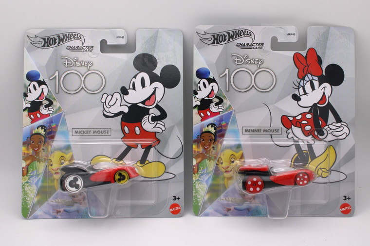2023 Mattel Hot Wheels Disney 100 Mickey & Minnie Mouse Character Cars