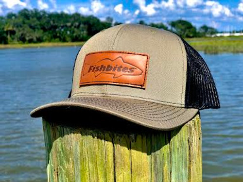 Fishbites Leather Patch Hat