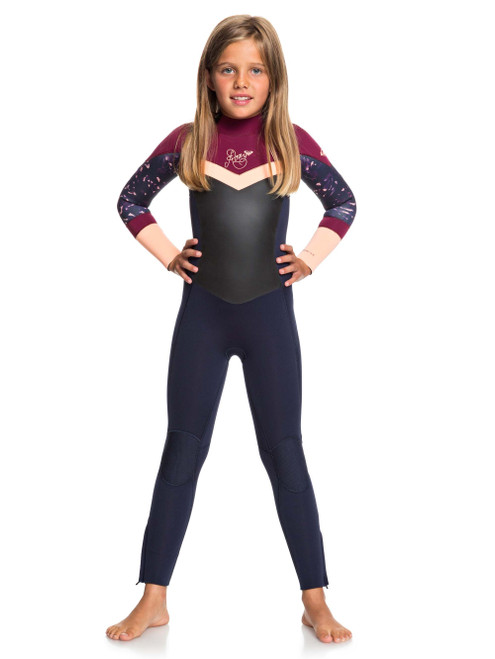 Roxy 4x3 Syncro GBS BZ Steamer Junior Girls in Dark Navy Red Plum Sunset Glow
