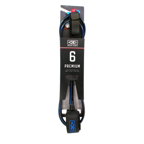 Ocean And Earth One XT Premium 6ft Leash in Black Blue