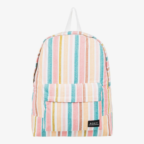Roxy Sugar Baby Canvas Backpack Womens in Bright White Aloha Stripe