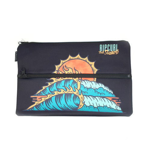 Rip Curl X Large Pencil Case Mens in Black Orange