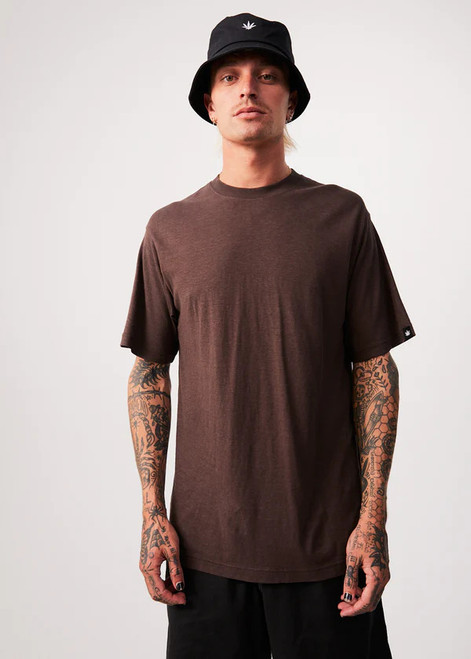 Afends Classic Hemp Retro Tee Mens in Coffee