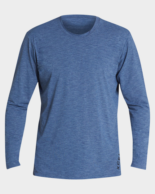 Xcel Heathered Ventx Long Sleeve Rashvest Mens in Cascade Blue