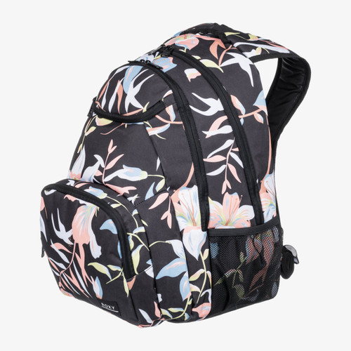 Roxy Shadow Swell 24L Backpack Womens in Anthracite Hibiscus Wave