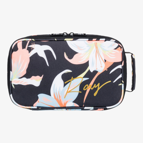 Roxy Groovy Life Lunch Box Womens in Anthracite Hibiscus Wave