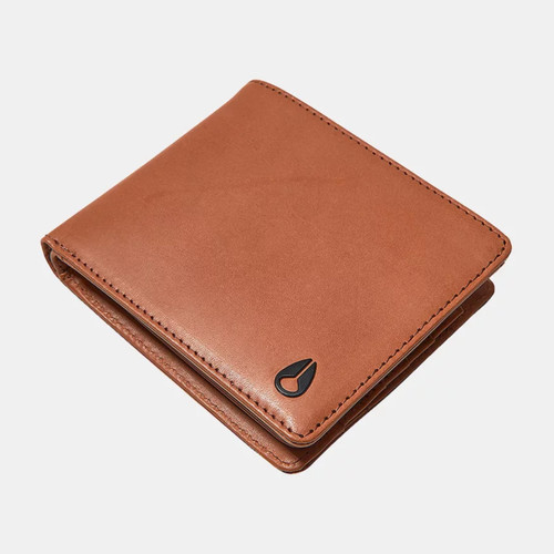 Nixon Pass Leather Coin Wallet in Saddle