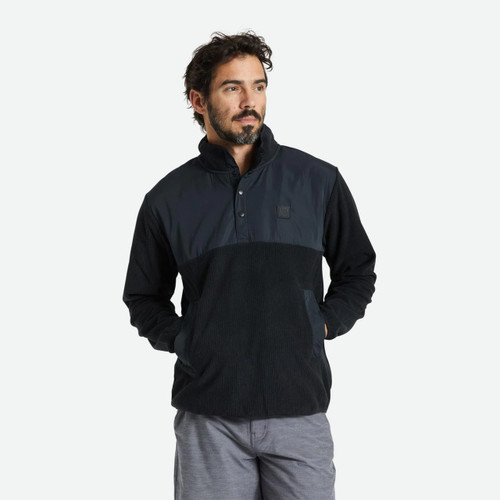 Brixton Micro Fleece X Mock Neck Crew Mens in Black