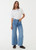 Afends Gigi Hemp Denim Flared Jeans Womens in Worn Blue