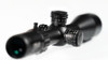 Element Optics Helix 6-24x50 SFP rifle scope with an EHR-1C MOA reticle, set at an angle that accentuates its high-quality build and features. The scope is finished in a matte black coating, with detailed MOA turrets for precision adjustments. The side parallax adjustment and magnification rings are clearly visible, reflecting the scope’s versatility for long-range shooting. The front lens shows a slight green tint, indicating the use of anti-reflective coatings for superior light transmission and clarity. This professional-grade optic is presented against a blurred white background, drawing focus to the equipment's craftsmanship, making it ideal for marketing to shooting sports enthusiasts, hunters, and tactical shooters.