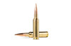 Two rounds of Norma 6.5mm Creedmoor 130 GR Golden Target BTHP ammunition displayed side by side. Each bullet features a gleaming brass casing and a copper bullet with a boat-tail hollow-point design, optimized for precision and stability in flight. These high-performance rounds are ideal for competitive shooting, shown with clarity and detail against a white background.