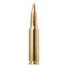 The image displays a cartridge of Norma Ammunition for the 7mm-08 Remington, equipped with a 160-grain Tipstrike bullet. This type of ammunition is designed specifically for hunting, with features aimed at maximizing penetration and ensuring rapid expansion upon impact to deliver a quick and humane kill. The Tipstrike bullet is intended to provide exceptional stopping power, making it suitable for taking down medium to larger game effectively. The cartridge's design ensures high accuracy, crucial for hunters who require reliability and precision in diverse conditions.