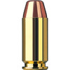 A close-up view of a .40 S&W Full Metal Jacket bullet with 180 grain weight, displayed against a neutral background. The bullet features a polished brass casing and a copper-colored tip, highlighting its precise design for consistent performance. This image captures the detailed construction and quality finish, ideal for range training and general shooting.