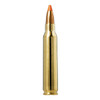 The image you've uploaded features a 223 Remington cartridge loaded with a 55-grain Tipstrike-Varmint projectile from Norma. This type of ammunition is designed primarily for varmint and small game hunting, providing excellent accuracy and explosive performance on impact due to the special design of the Tipstrike bullet. The bullet typically has a polymer tip that enhances ballistic efficiency and ensures rapid expansion upon hitting the target, which is critical for varmint control. The brass casing and the orange polymer tip are clearly visible, highlighting the specific design for high velocity and precision in varmint hunting scenarios.