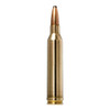 The image shows a single cartridge of Norma WHITETAIL ammunition for the 7mm Remington Magnum, loaded with a 150 grain Pointed Soft Point (PSP) bullet. The bullet is designed for controlled expansion and penetration, ideal for hunting medium to large game, such as whitetail deer. The brass casing and copper-colored bullet are typical of hunting rounds, offering both reliability and performance in field conditions. The PSP design is particularly valued for its aerodynamic profile, which helps maintain velocity over distance while ensuring precise shot placement.